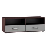 Meuble TV Tabubil 09 | Finition wengé / gris | 48 x 135 x 48 cm | Design moderne, pratique et spacieux