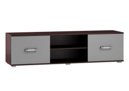 Meuble TV Tabubil 10 | Wengé & Gris | 48 x 180 x 48 cm | Design moderne et grande capacité
