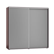 Armoire à portes coulissantes Tabubil 32 | Finition wengé & gris | 200 x 200 x 60 cm | Design moderne