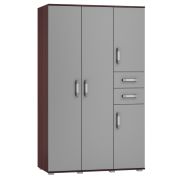 Armoire Tabubil 33 | Finition wengé / gris | 200 x 120 x 60 cm | Design moderne et grand espace de rangement