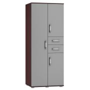 Armoire Tabubil 30 | effet wengé / gris | 200 x 80 x 60 cm | Design moderne et rangement optimisé