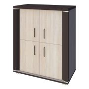 Commode Aitape 44 | chêne foncé & chêne clair | 105 x 90 x 40 cm | Design moderne et chaleureux