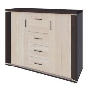 Commode Aitape 45 | chêne foncé / clair | 105 x 135 x 40 cm | Rangement spacieux