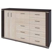 Commode Aitape 48 | chêne foncé/clair Sonoma | 105 x 170 x 40 cm | Rangement spacieux et design moderne