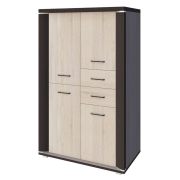 Armoire Aitape 01 | chêne sonoma foncé / clair | 145 x 92 x 40 cm | Design moderne & grand espace de rangement