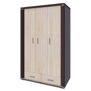 Armoire penderie Aitape 30 | 3 portes, 2 tiroirs | Chêne Sonoma foncé/clair | 188 x 120 x 55 cm