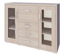 Vitrine Kerowagi 17 | chêne Sonoma | 105 x 140 x 41 cm | Élégance moderne et capacité de rangement