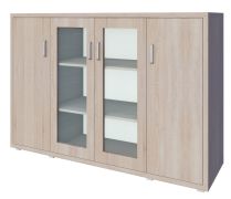 Vitrine Kerowagi 19 | Chêne Sonoma | 125 x 190 x 41 cm | Élégance moderne