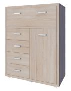 Commode Kerowagi 23 | chêne Sonoma | 125 x 100 x 41 cm | Rangement spacieux et design moderne