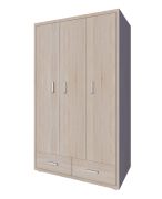 Armoire penderie Kerowagi 09 | 3 portes, 2 tiroirs | chêne Sonoma | 200 x 120 x 55 cm
