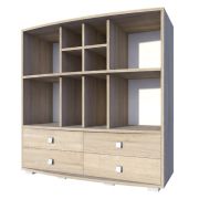 Bibliothèque Rabaul 16 | Chêne Sonoma | 126 x 130 x 40 cm | Rangement élégant et moderne