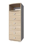 Commode Rabaul 14 | chêne Sonoma | 138 x 49 x 40 cm | 6 tiroirs | Rangement moderne