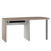 Bureau Cianjur 04 | Chêne / Blanc | 77 x 160 x 60 cm | Plateau spacieux, niche clavier