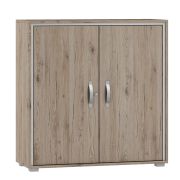 Commode Cianjur 07 | Chêne / Blanc | 108 x 105 x 40 cm | Rangement moderne
