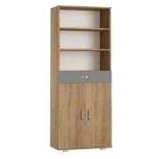 Armoire Ciomas 25 | chêne Sonoma & gris | 190 x 74 x 40 cm | Design moderne et pratique