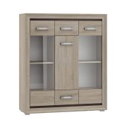 Vitrine Kundiawa 09 | Chêne Sonoma clair/foncé | 140 x 120 x 40 cm | Design moderne