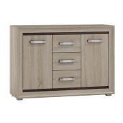 Commode Kundiawa 04 | chêne clair & chêne foncé | 86 x 120 x 40 cm | Design moderne