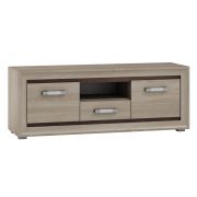 Meuble TV bas Kundiawa 01 | Chêne sonoma clair/foncé | 50 x 140 x 40 cm | Design moderne