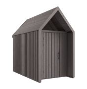 Abri de jardin en épicéa massif / 1 fenêtre / Gris-marron / Surface au sol : 4,64 m² / Style scandinave / Toit à deux versants / Malmö 24 / Dimensions extérieures : 162,4 x 285,7 cm