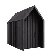 Abri de jardin / Remise à outils / Noir / Surface au sol : 4,64 m² / Style scandinave / Dimensions extérieures : 162,4 x 285,7 cm / Toit à deux versants / Malmö 05 / Bois d'épicéa