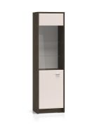 Vitrine Mackenzie 02 / Couleur : Chêne Dunin / Cachemire brillant / Dimensions : 55 x 40 x 195 cm / 2 portes / Poignées : Métal / Fermeture en douceur / Chants en ABS