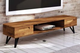 Meuble TV Masterton 18 | Chêne sauvage massif huilé | 42 x 182 x 45 cm | Design exclusif