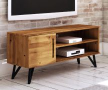 Meuble TV Masterton 19 en chêne sauvage massif huilé | 61 x 136 x 45 cm | Design haut de gamme