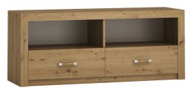 Meuble TV bas Vanimo 03 | Chêne naturel | 57 x 140 x 42 cm | Design moderne et rangement pratique
