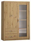 Vitrine Vanimo 16 | Chêne naturel | 160 x 115 x 42 cm | Soft-Close | Design moderne