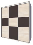 Armoire à portes coulissantes Rabaul 38 | chêne Sonoma clair & foncé | 210 x 160 x 60 cm
