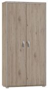 Armoire Cianjur 11, couleur : Chêne / Blanc - Dimensions : 209 x 90 x 40 cm (H x L x P)
