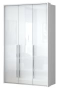 Armoire penderie Siumu 22 avec cadre | Blanc & Blanc brillant | 226 x 142 x 60 cm
