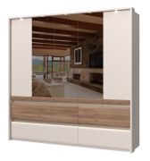 Armoire miroir Papauta 10 | Cachemire & Chêne foncé | 226 x 232 x 60 cm | Éclairage LED
