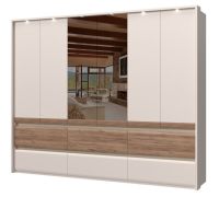 Armoire miroir Papauta 13 | Cachemire & Chêne foncé | 226 x 277 x 60 cm | LED & Soft Close