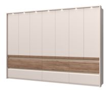 Armoire 7 portes Papauta 15 | Cachemire & Chêne foncé | 226 x 322 x 60 cm | Élégance moderne