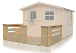 Terrasse pour l'abri de jardin Robusto - 3,16 x 2,05 mètres en madriers de 28 mm