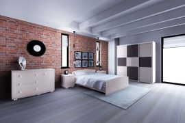 Chambre complète Rabaul 5 pièces | Chêne Sonoma clair/foncé | Design moderne | Ensemble fonctionnel