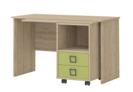 Bureau 29, couleur : hêtre / olive - 76 x 125 x 60 cm (H x L x P)
