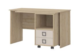 Bureau 29, couleur : hêtre / crème - 76 x 125 x 60 cm (H x L x P)