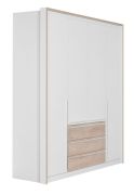 Armoire penderie Cerdanyola 01 | Chêne / Blanc | 216 x 195 x 56 cm | Design moderne