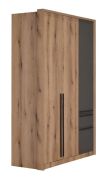 Armoire penderie Cerdanyola 02 | Chêne & Gris | 216 x 147 x 56 cm | Rangement optimal