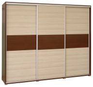 Armoire portes coulissantes Cikupa 51 | noyer / orme | 210 x 200 x 60 cm | Grand espace de rangement