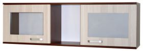Vitrine murale Cikupa 08 | Noyer & Orme | 44 x 155 x 30 cm | Design intemporel
