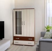 Vitrine Cikupa 24 | Noyer & Orme | 190 x 90 x 40 cm | Design moderne et raffiné