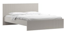 Lit simple 140 x 200 cm avec sommier | Design moderne cachemire | Tête et pied rainurés | Très stable