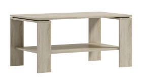 Table basse moderne en chêne Sonoma | 54 x 110 x 65 cm | 1 compartiment rangement | Pieds larges | Série Mandomai