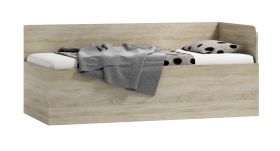 Lit enfant et adolescent Mandomai 05 | Sommier relevable avec rangement | 90 x 200 cm | Chêne Sonoma | Lit d’appoint gain de place