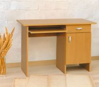Bureau Banjaran 02 | Finition érable | 72 x 100 x 52 cm | Tiroir, porte et tablette clavier