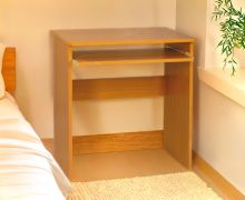 Bureau compact Banjaran 09 | Finition aulne | 76 x 70 x 50 cm | Plateau clavier intégré