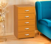 Commode à 5 tiroirs Kebumen 19 | Finition aulne | 78 x 41 x 42 cm | Style moderne